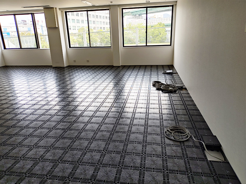 BF50Rを使用した新築OAフロア工事